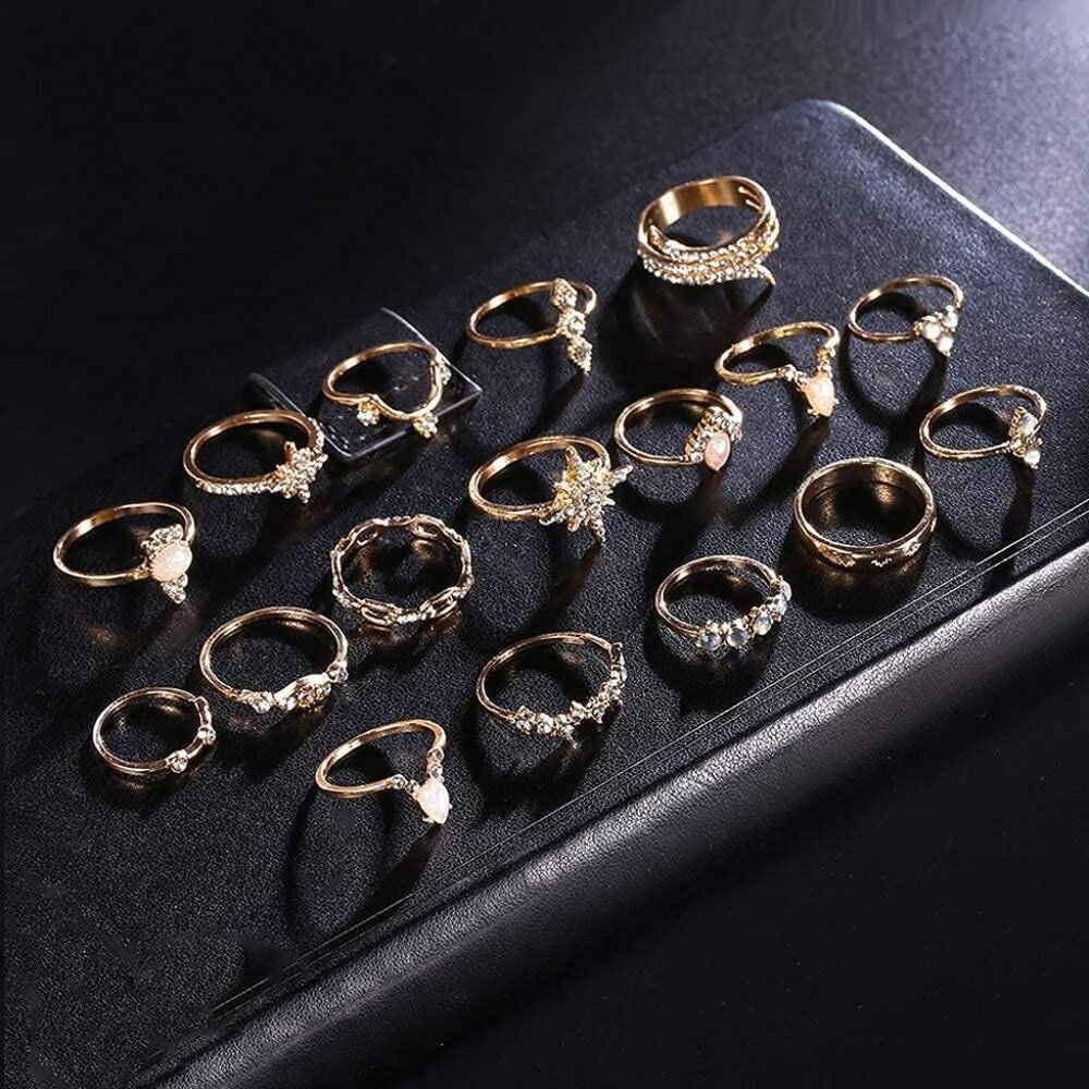 Gold Boho Ring Sets Stackable Knuckle Ring Vintag… - image 6